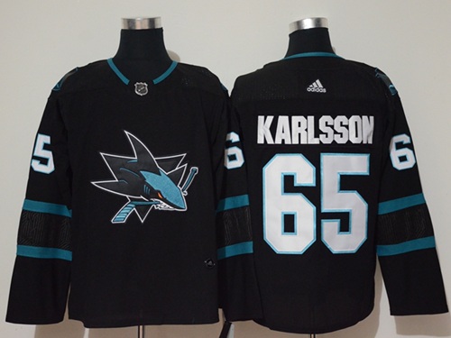 Adidas Men San Jose Sharks 65 Erik Karlsson Black Alternate Authentic Stitched NHL Jersey